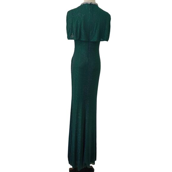 Self-Portrait Green Rhinestone Maxi Dress US 6 - Picture 6 of 11